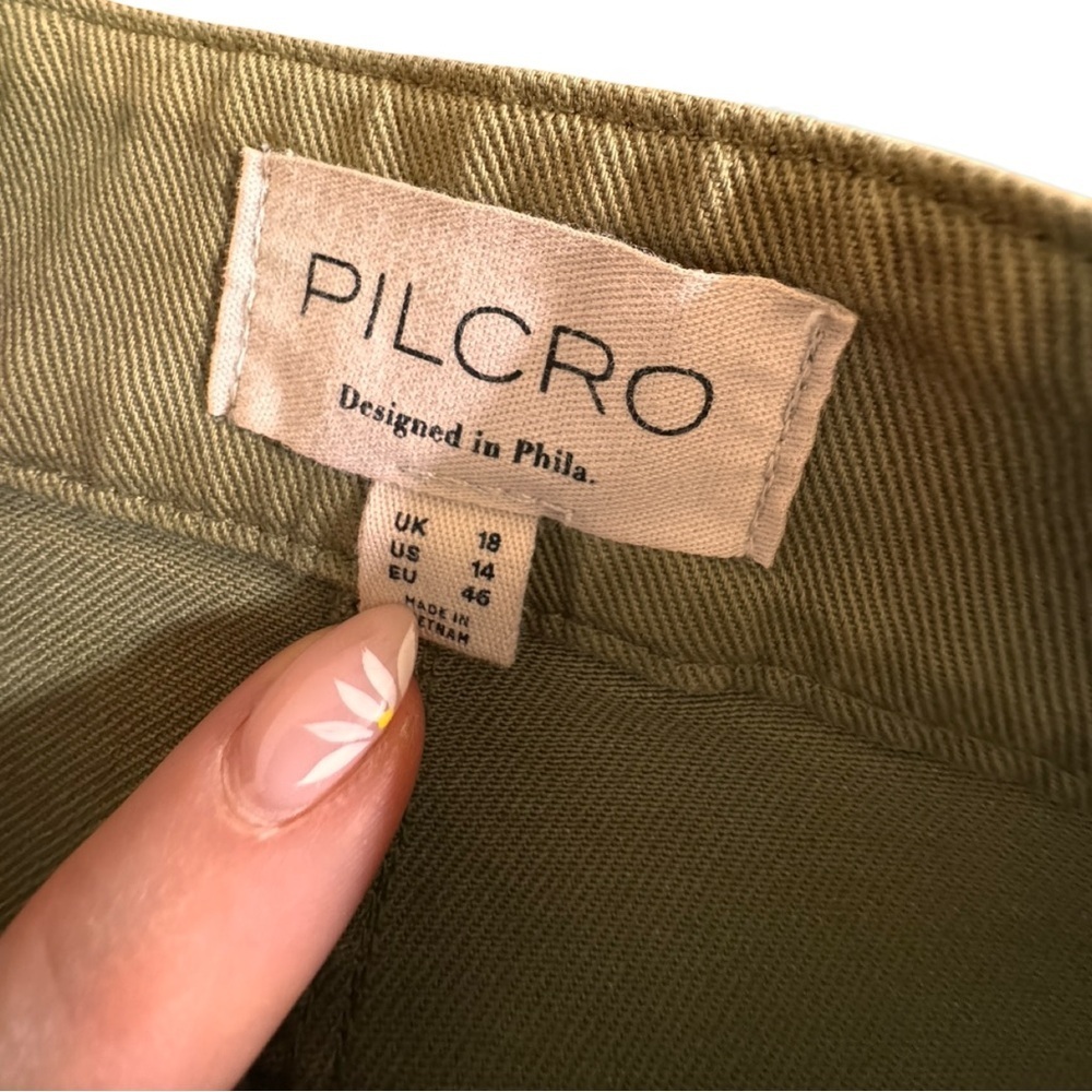PILCRO Denim Mini Skirt in Olive Green - Picture 12 of 13